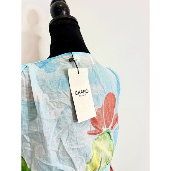 CHARO RUIZ IBIZA Odette Mini Dress in Multicolor Small A-Line Floral Sleeveless - Picture 7 of 7